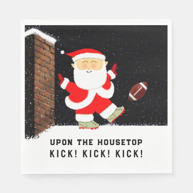 Serviette En Papier Fête de football de Noël (Devant)