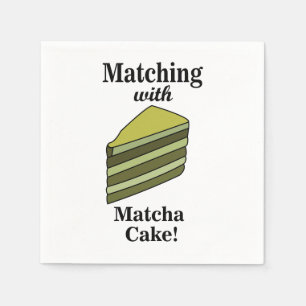 Serviette En Papier Fête de gâteau vert de Matcha