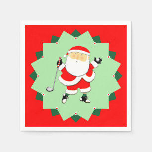 Serviette En Papier Fête de golf des vacances de Noël