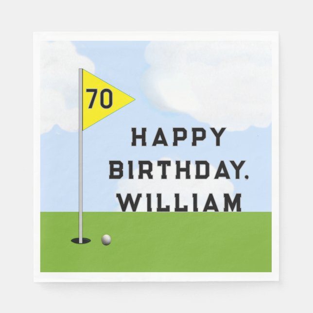 Serviette En Papier Fête de golf personnalisée (Devant)