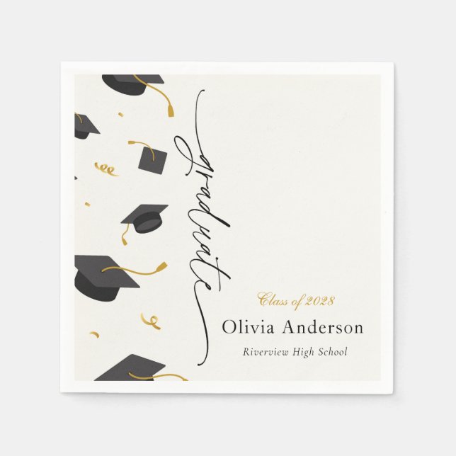 Serviette En Papier Fête de graduation personnalisée (Devant)