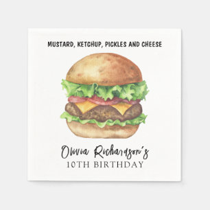 Serviette En Papier Fête de hamburger aquarelle Anniversaire