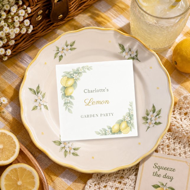 Serviette En Papier Fête de jardin estivale au citron (Créateur téléchargé)