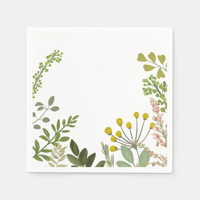 Serviette En Papier Fête de jardin estivale Evergreen  (Devant)