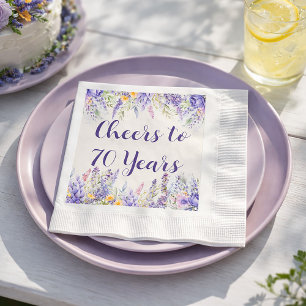 Serviette En Papier Fête de Jardin Floral de Lavande Violette 70e Anni
