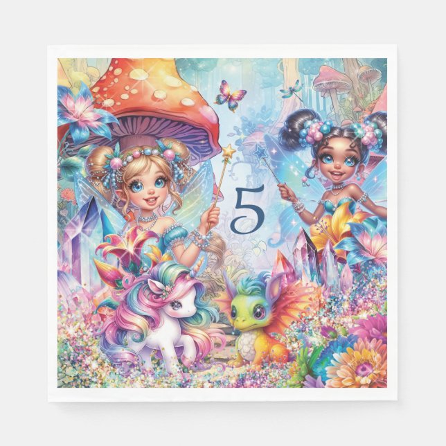 Serviette En Papier Fête de la fée magique Napkin (Devant)