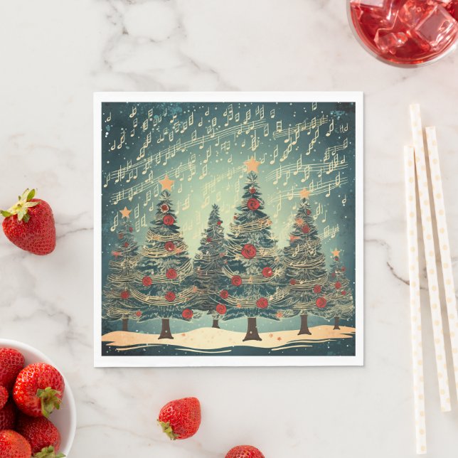 Serviette En Papier Fête de la forêt de Noël (En situation)