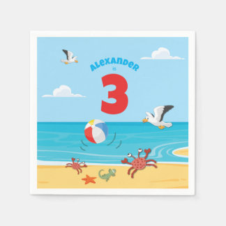 Serviette En Papier Fête de la plage du 3e anniversaire