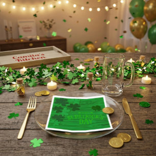 Serviette En Papier Fête de la Saint-Patrick Shamrocks Personnalisés 