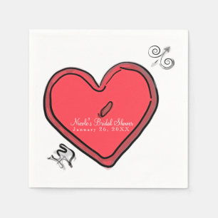 Serviette En Papier Fête de la Saint-Valentin Moderne Flèche & Cœur Pe