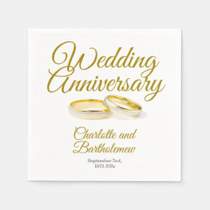 Serviette En Papier Fête de l'anniversaire minimaliste du Mariage