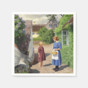 Serviette En Papier Fête de l'été au Danemark (mère et fille)