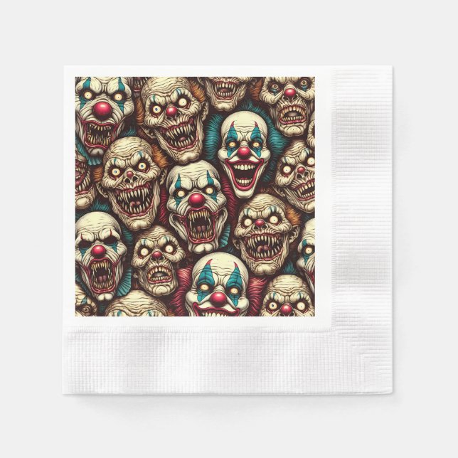 Serviette En Papier Fête de l'Halloween des Clowns (Devant)