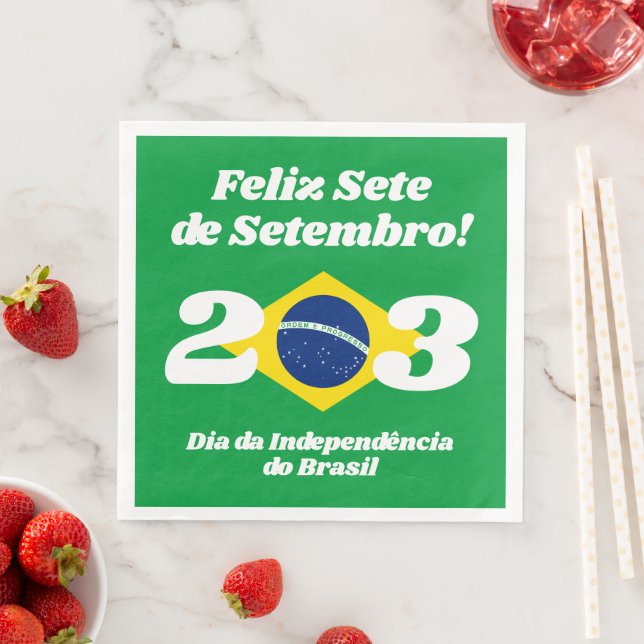 Serviette En Papier Fête de l'Indépendance de Sete de Setembro Drapeau (En situation)