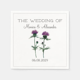 Serviette En Papier Fête de mariage au chardon Floral écossais