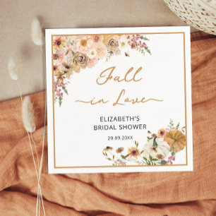 Serviette En Papier Fête de mariage automnale élégante avec citrouille
