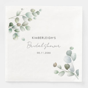 Serviette En Papier Fête de mariage aux feuilles d'eucalyptus