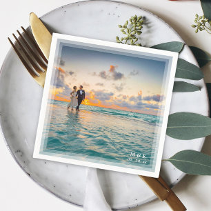 Serviette En Papier Fête de mariage avec mariée et mariée élégante mod