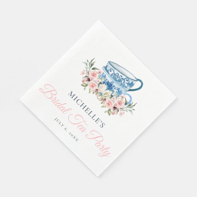 Serviette En Papier Fête de mariage avec thé à la mariée (Coin)