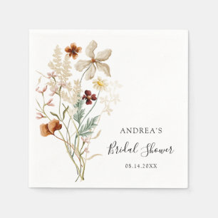 Serviette En Papier Fête de mariage bohème aux fleurs sauvages