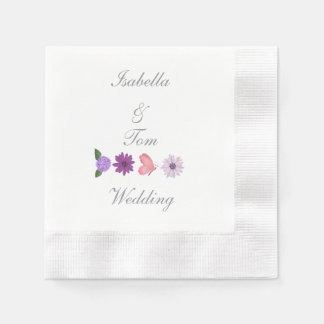 Serviette En Papier Fête de mariage bohème aux fleurs sauvages et papi