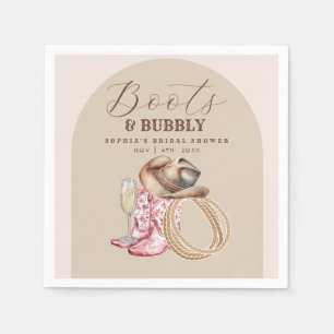 Serviette En Papier Fête de mariage Boots and Bubbly