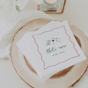 Serviette En Papier Fête de mariage "C'est l'amour" écrit à la main