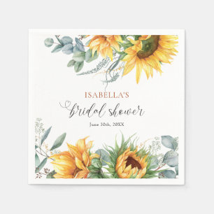 Serviette En Papier Fête de mariage champêtre au tournesol