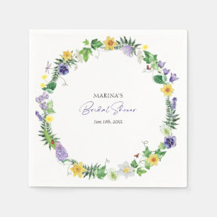 Serviette En Papier Fête de mariage champêtre aux fleurs sauvages