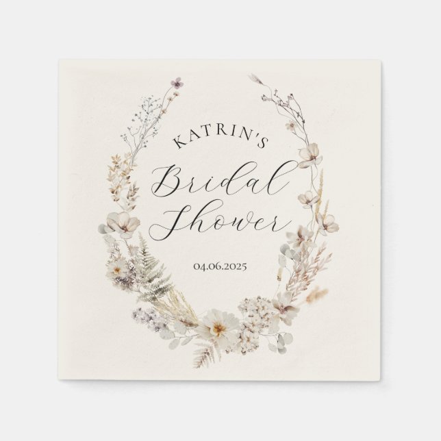 Serviette En Papier Fête de mariage champêtre Bohème Élégant Rustique (Devant)