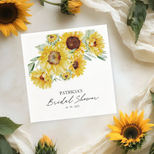 Serviette En Papier Fête de mariage champêtre chic avec tournesols