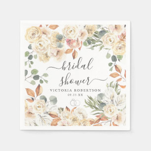 Serviette En Papier Fête de mariage champêtre fleurie personnalisée