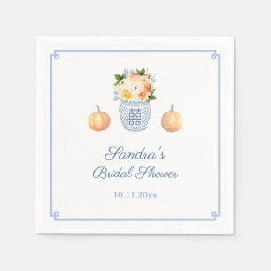 Serviette En Papier Fête de mariage champêtre Fleurs d'automne Citroui