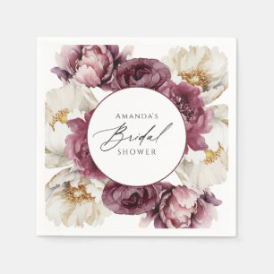 Serviette En Papier Fête de Mariage Champêtre Floral Abondant
