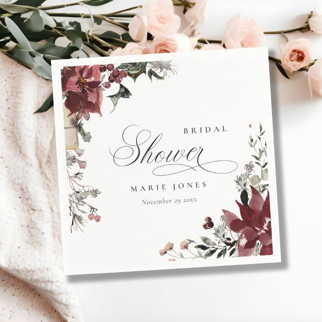 Serviette En Papier Fête de mariage champêtre Foliage hivernal chaud e (Créateur téléchargé)