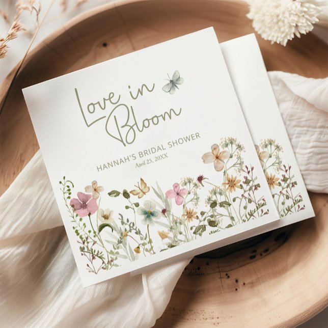 Serviette En Papier Fête de mariage champêtre Love in Bloom (Créateur téléchargé)