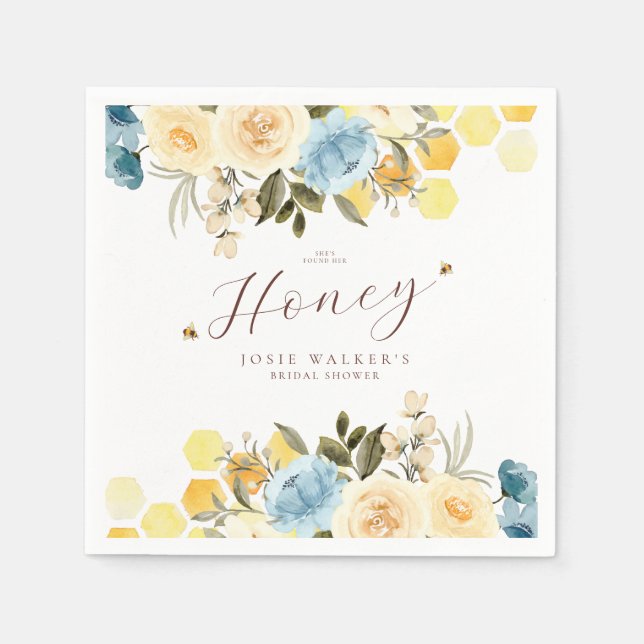 Serviette En Papier Fête de Mariage de l'Abeille (Devant)