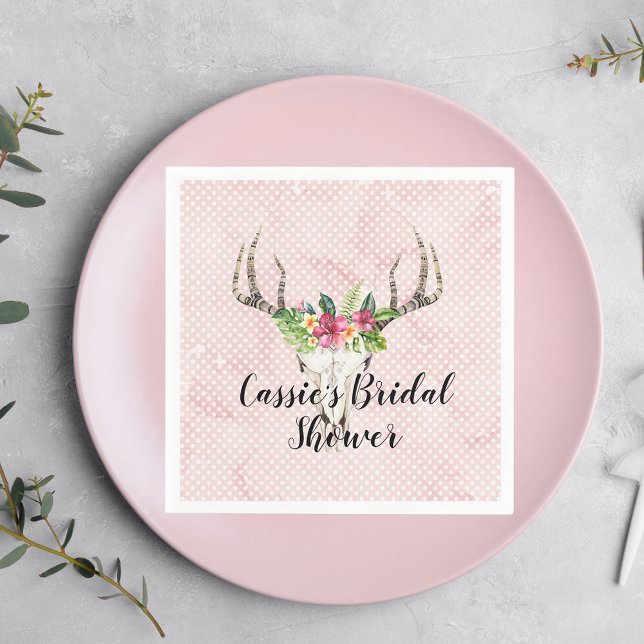 Serviette En Papier Fête de mariage de l'île Boho avec crâne  (Créateur téléchargé)