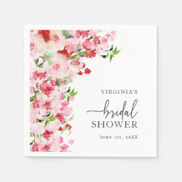 Serviette En Papier Fête de mariage en fleurs roses