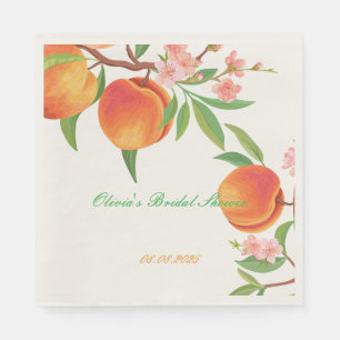 SERVIETTE EN PAPIER FETE DE MARIAGE FLEUR DE PECHE
