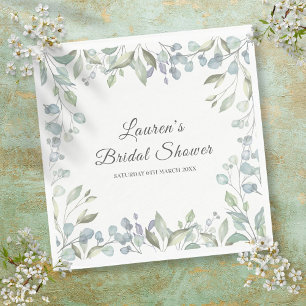 Serviette En Papier Fête de mariage floral aquarelle de verdure