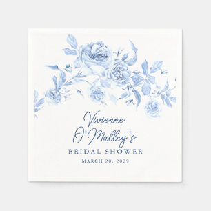 Serviette En Papier Fête de mariage Floral Bleu