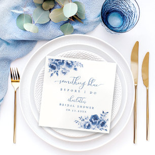 Serviette En Papier Fête de mariage Floral Bleu