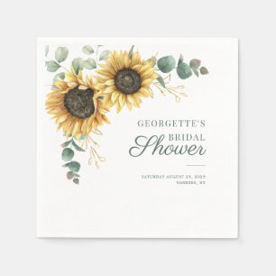 Serviette En Papier Fête de mariage Floral Tournesol Eucalyptus