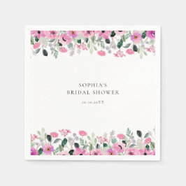 Serviette En Papier Fête de mariage florale rose 