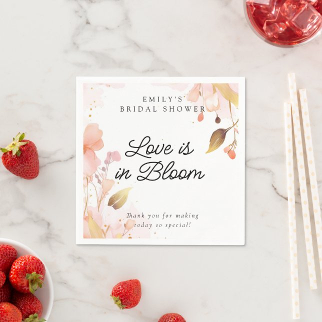 Serviette En Papier Fête de mariage Love in Bloom (En situation)
