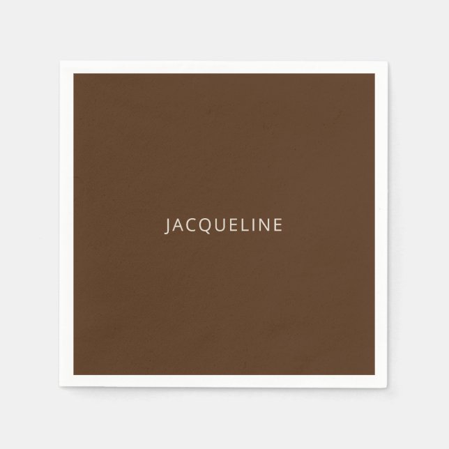 Serviette En Papier Fête de mariage marron personnalisée (Devant)