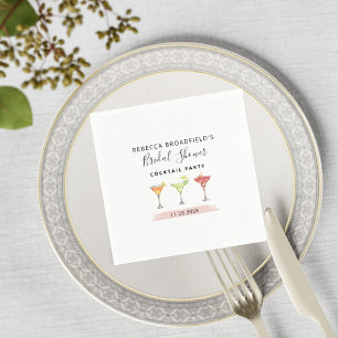 Serviette En Papier Fête de mariage minimaliste Cocktail de plage