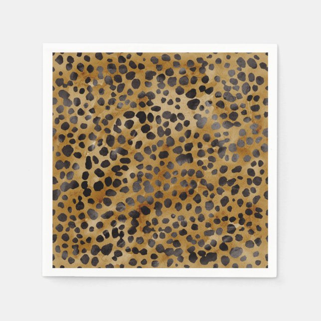 Serviette En Papier Fête de mariage moderne tendance imprimé léopard  (Devant)