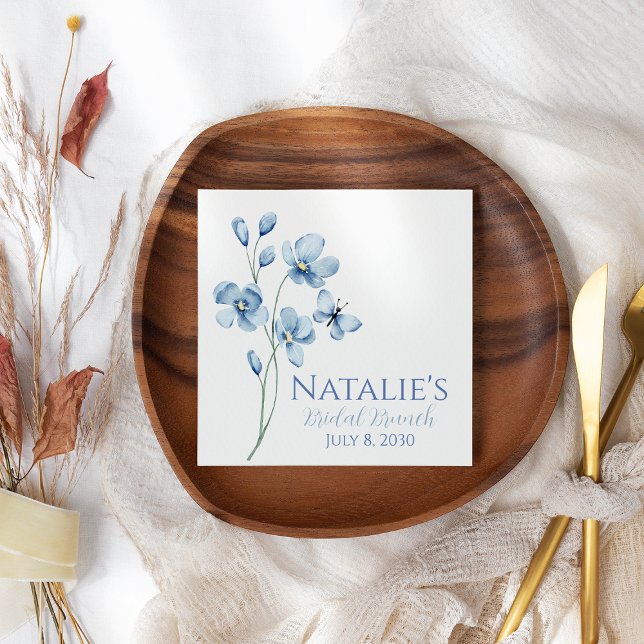 Serviette En Papier Fête de mariage personnalisée avec la fleur sauvag (Créateur téléchargé)